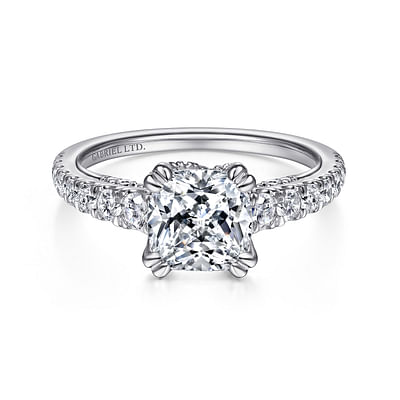 Herschel - 18K White Gold Cushion Cut Diamond Engagement Ring