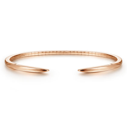 High Polished 14K Rose Gold Split Cuff Bracelet