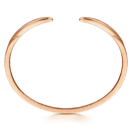 High Polished 14K Rose Gold Split Cuff Bracelet