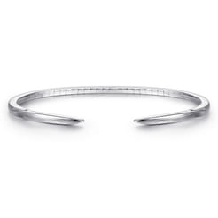 High Polished 14K White Gold Split Cuff Bracelet