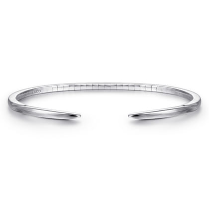 High Polished 14K White Gold Split Cuff Bracelet