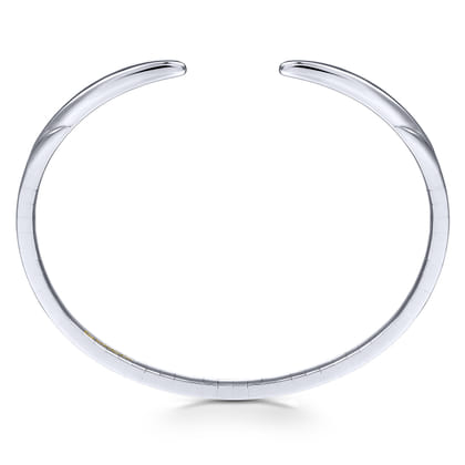 High Polished 14K White Gold Split Cuff Bracelet