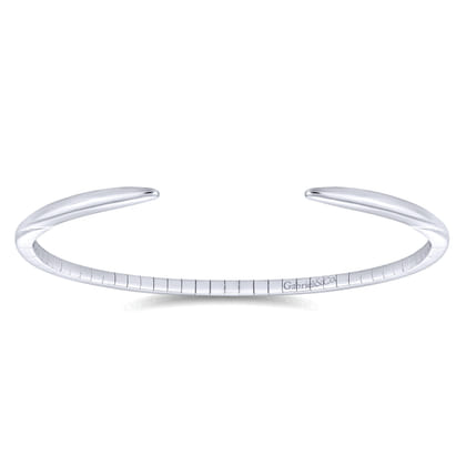High Polished 14K White Gold Split Cuff Bracelet