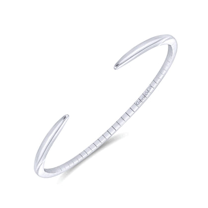 High Polished 14K White Gold Split Cuff Bracelet