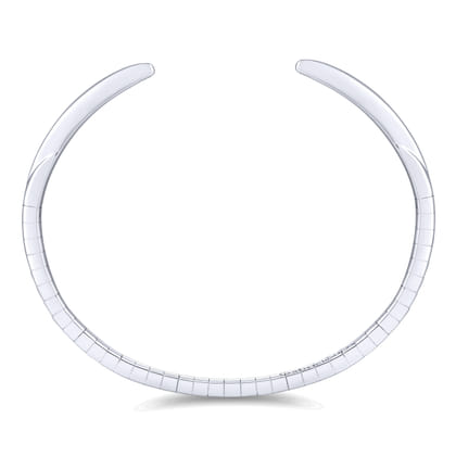 High Polished 14K White Gold Split Cuff Bracelet
