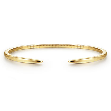 High Polished 14K Yellow Gold Open Bangle Bracelet