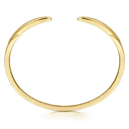 High Polished 14K Yellow Gold Open Bangle Bracelet