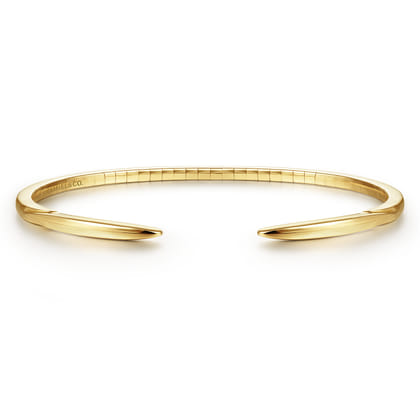 High Polished 14K Yellow Gold Split Cuff Bracelet