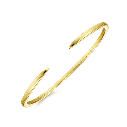 High Polished 14K Yellow Gold Split Cuff Bracelet