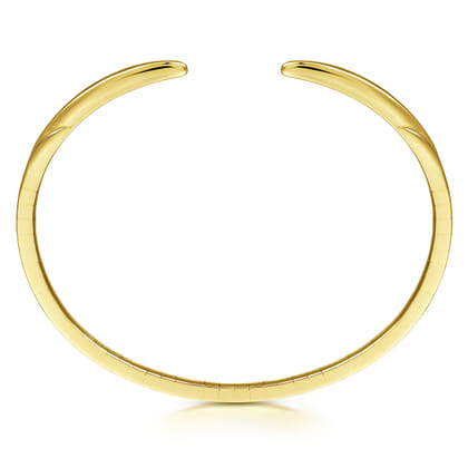 High Polished 14K Yellow Gold Split Cuff Bracelet