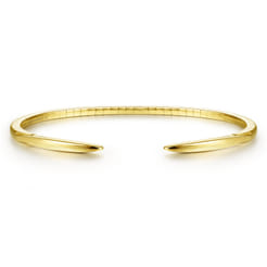 High Polished 14K Yellow Gold Split Cuff Bracelet