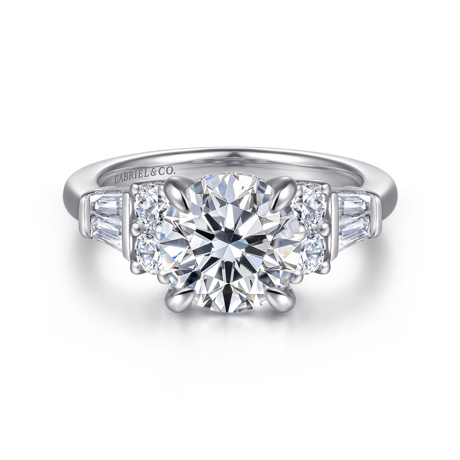 Hollie - 14K White Gold Round Diamond Engagement Ring