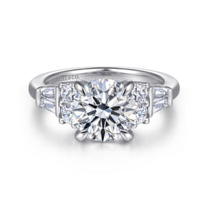 Hollie - 14K White Gold Round Diamond Engagement Ring