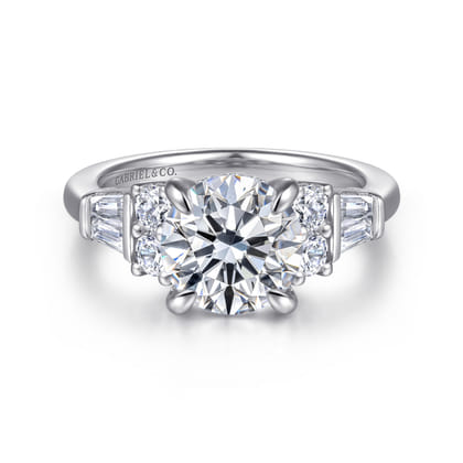 Hollie - 14K White Gold Round Diamond Engagement Ring