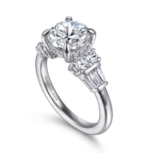 Hollie - 14K White Gold Round Diamond Engagement Ring