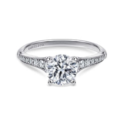 Hollis - 14K White Gold Round Diamond Engagement Ring