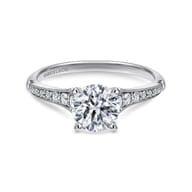 Hollis - 14K White Gold Round Diamond Engagement Ring