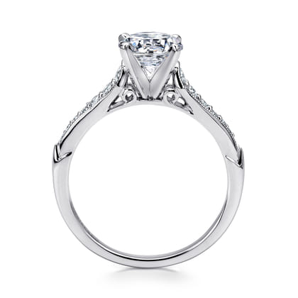 Hollis - 14K White Gold Round Diamond Engagement Ring