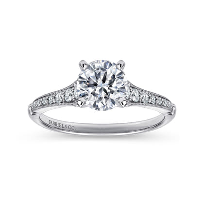 Hollis - 14K White Gold Round Diamond Engagement Ring