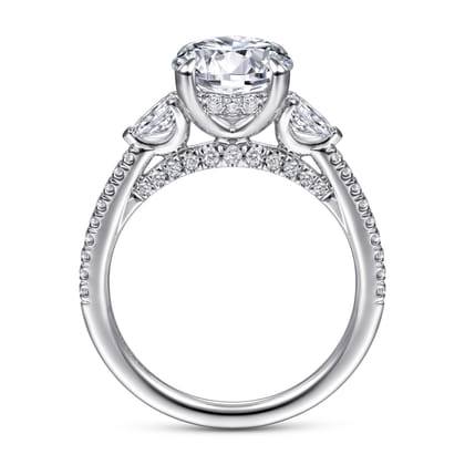 Holloway - 14K White Gold Round Three Stone Diamond Engagement Ring