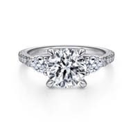 Holloway - 18K White Gold Round 3 Stone Diamond Engagement Ring