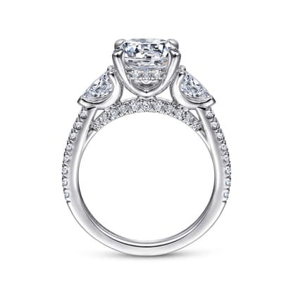 Holloway - 18K White Gold Round 3 Stone Diamond Engagement Ring
