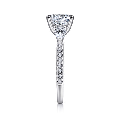 Holloway - 18K White Gold Round 3 Stone Diamond Engagement Ring