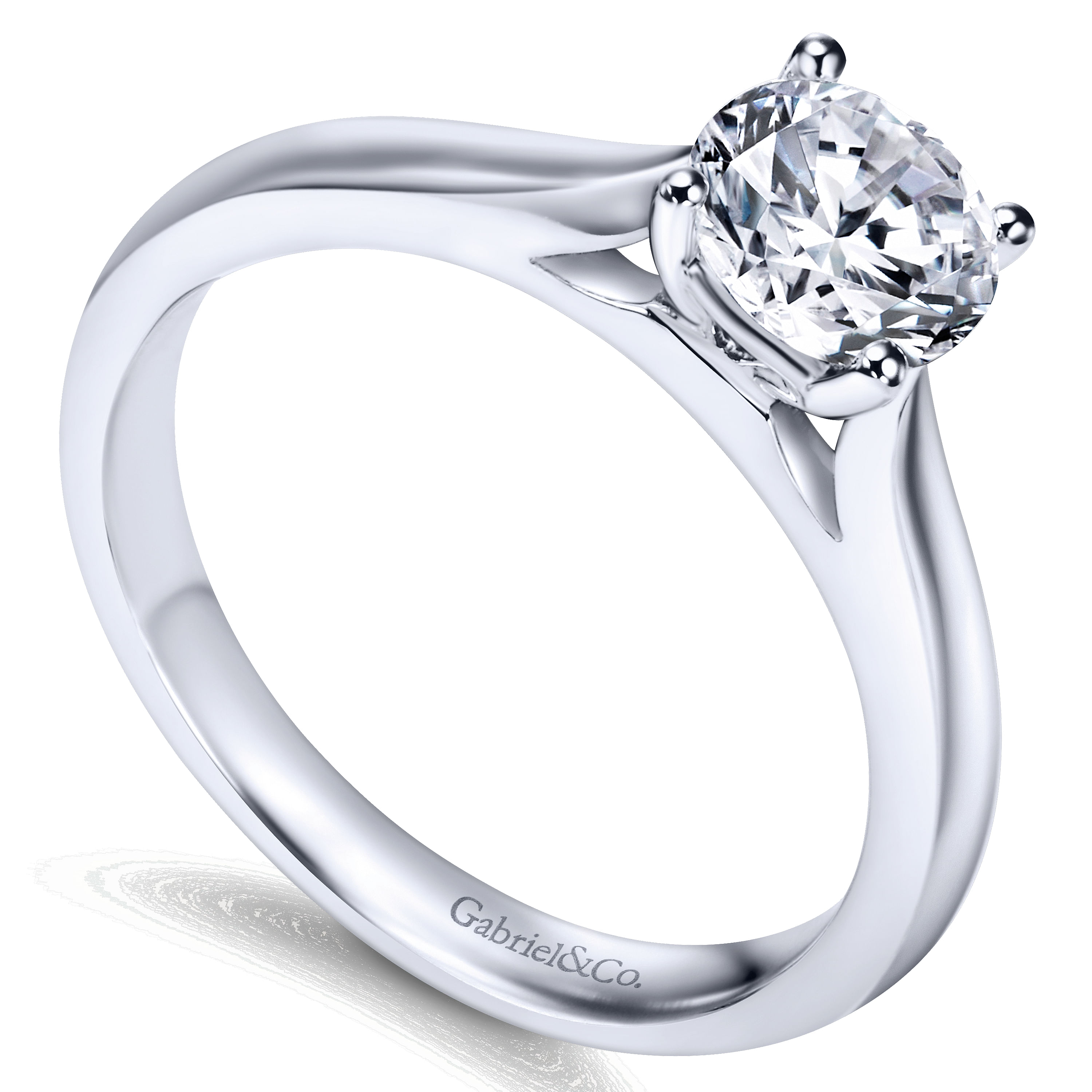 Honora - 14K White Gold Round Diamond Engagement Ring - Shot 3