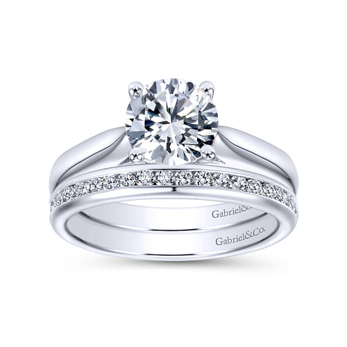Honora - 14K White Gold Round Diamond Engagement Ring - Shot 4