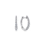 Huggie Earrings 14K White Gold Diamond 0.25ct 15mm - 0.25 ct