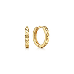 Huggie Earrings 14K Yellow Gold 12mm