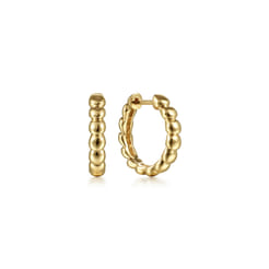 Huggie Earrings 14K Yellow Gold 15mm Bujukan
