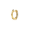 Huggie Earrings 14K Yellow Gold Blue Sapphire 15mm Bujukan