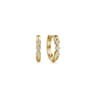 Huggie Earrings 14K Yellow Gold Diamond 0.06ct 10mm - 0.06 ct