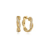 Huggie Earrings 14K Yellow Gold Diamond 0.16ct 15mm - 0.16 ct