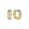 Huggie Earrings 14K Yellow Gold Diamond 0.3ct 15mm - 0.3 ct