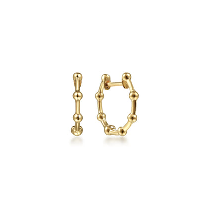 Huggie Earrings 14K Yellow Gold Diamond 14mm Bujukan