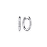 Huggie Earrings 925 Sterling Silver Diamond 0.04ct - 0.04 ct