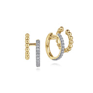 Huggie Earrings Stuggies 14K Yellow Gold Diamond 0.35ct Bujukan