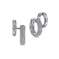 Huggie Earrings Stuggies 925 Sterling Silver White Sapphire Bujukan