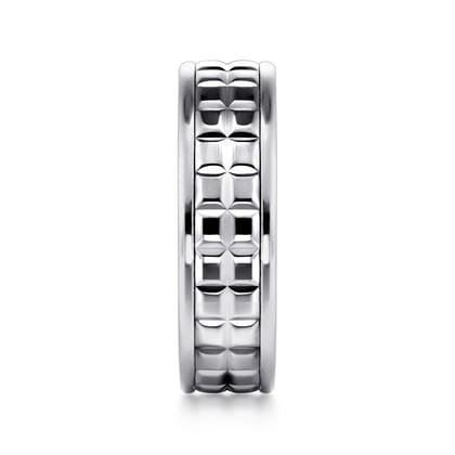 Hugo - 14K White Gold 7mm - Men's Wedding Band High Polish Finish in High Polished Finish