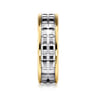 Hugo - 14K White-Yellow Gold 7mm - Men's Wedding Band High Polish Finish in High Polished Finish