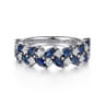 Straight Wedding Ring in 14k White Gold with Marquise Sapphire at Gabriel & Co.