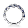 Straight Wedding Ring in 14k White Gold with Marquise Sapphire at Gabriel & Co.