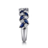 Straight Wedding Ring in 14k White Gold with Marquise Sapphire at Gabriel & Co.