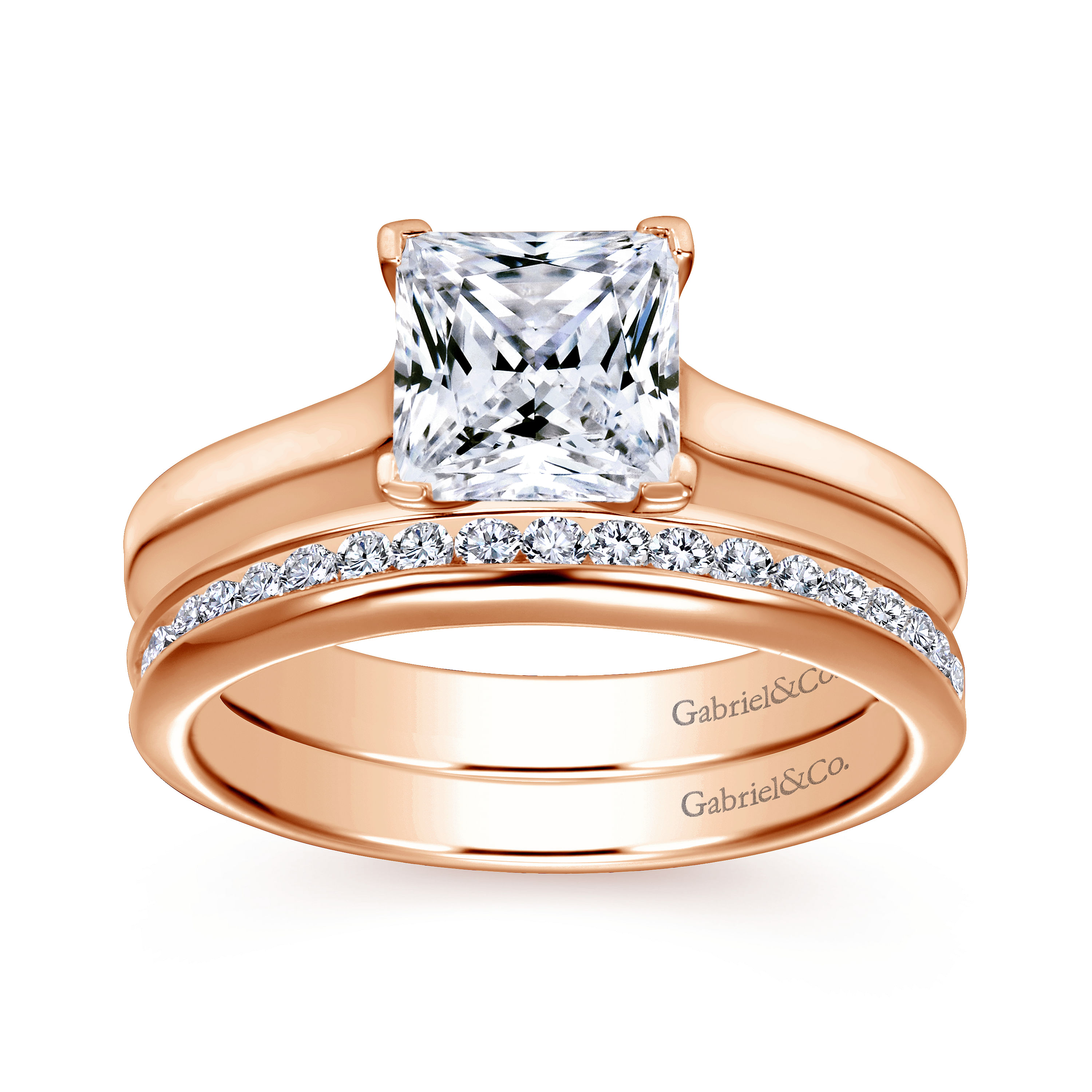 Hunter - 14K Rose Gold Princess Cut Diamond Engagement Ring - Shot 4