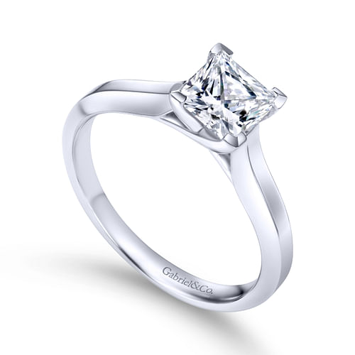 Hunter - 14K White Gold Princess Cut Diamond Engagement Ring - Shot 3