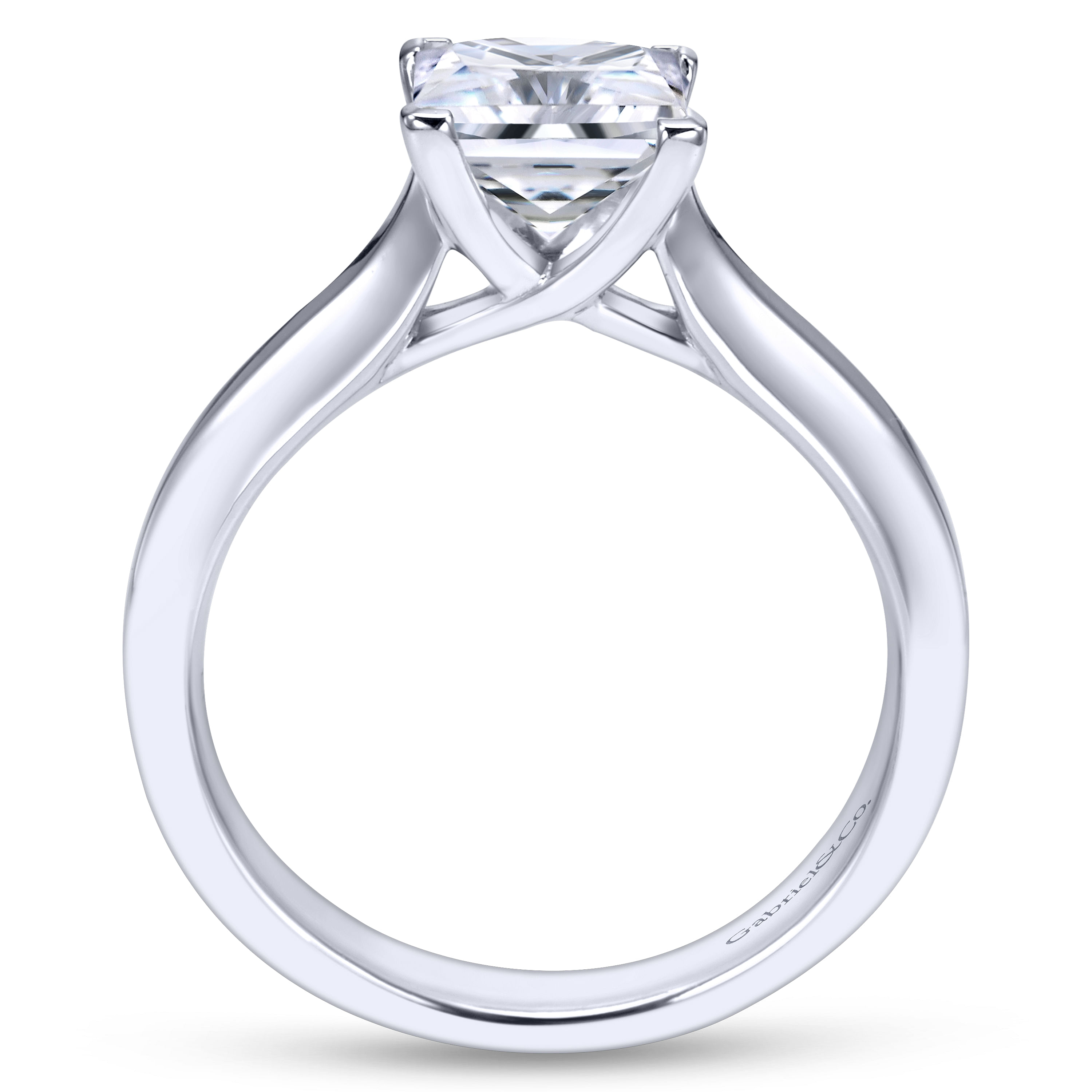Hunter - 14K White Gold Princess Cut Diamond Engagement Ring - Shot 2