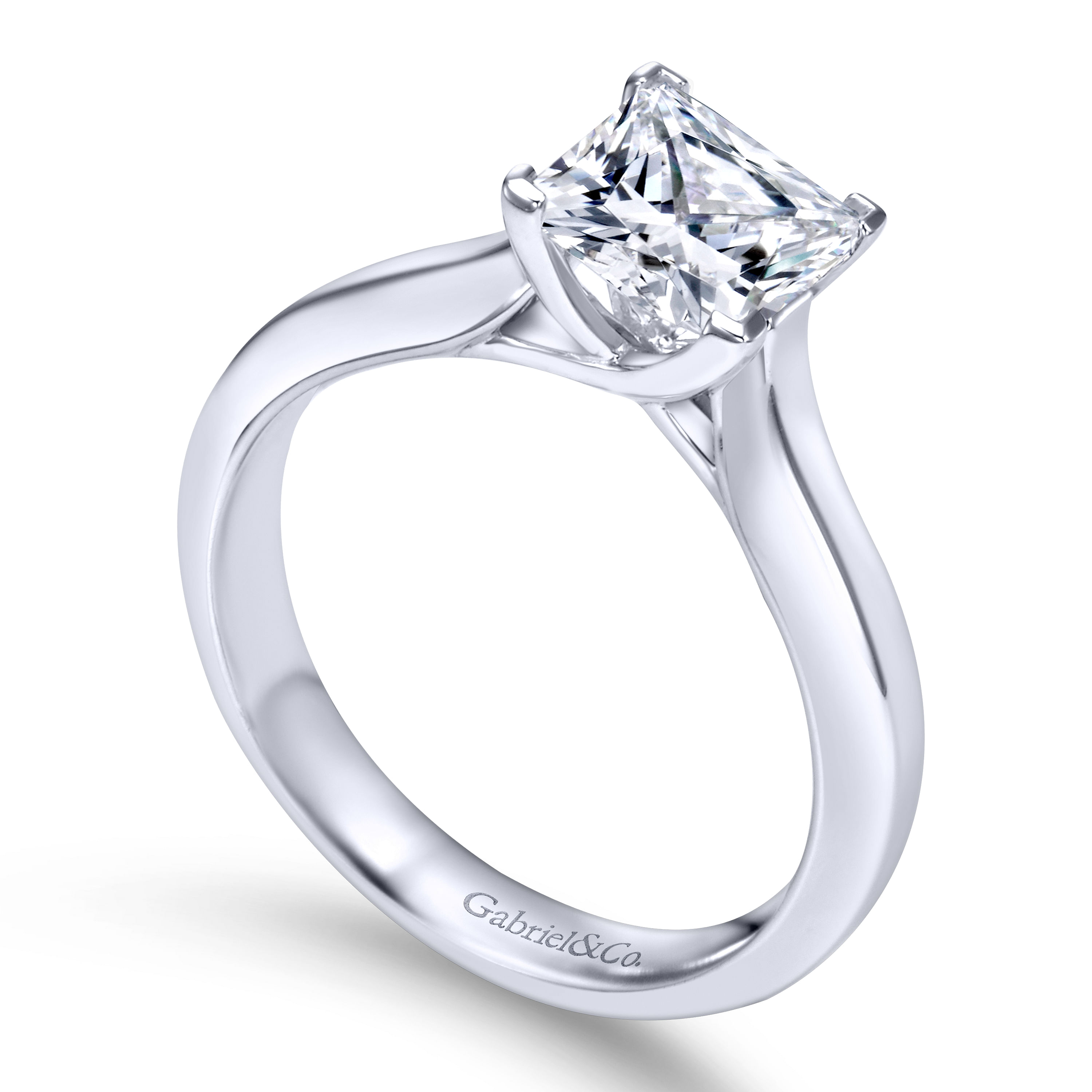 Hunter - 14K White Gold Princess Cut Diamond Engagement Ring - Shot 3