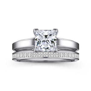 Hunter - 14K White Gold Princess Cut Diamond Engagement Ring